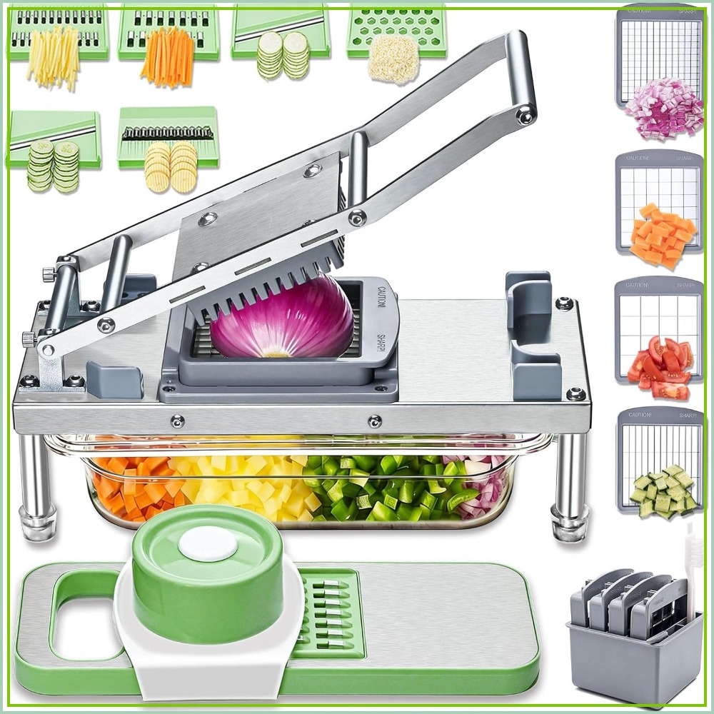 Vegetable Chopper - Stainless Steel Vegetable Chopper with 10