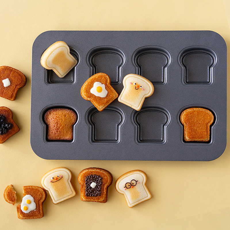 Kitchen Gadgets And Tools - 8 Cavity Toast Bread Pattern Carbon
