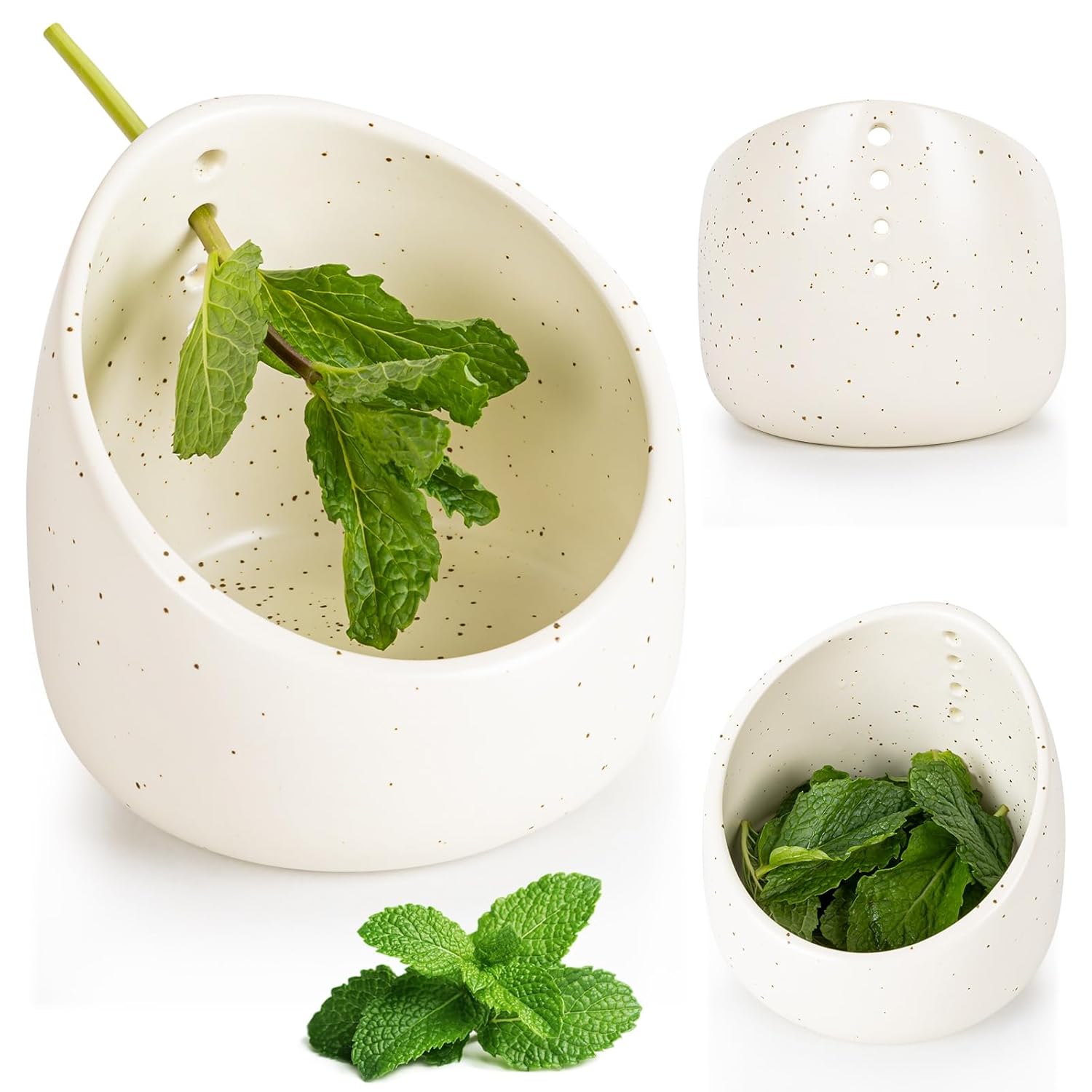 Kitchen Gadgets Save Time - Handmade Pottery Herb Stripper Bowl Four