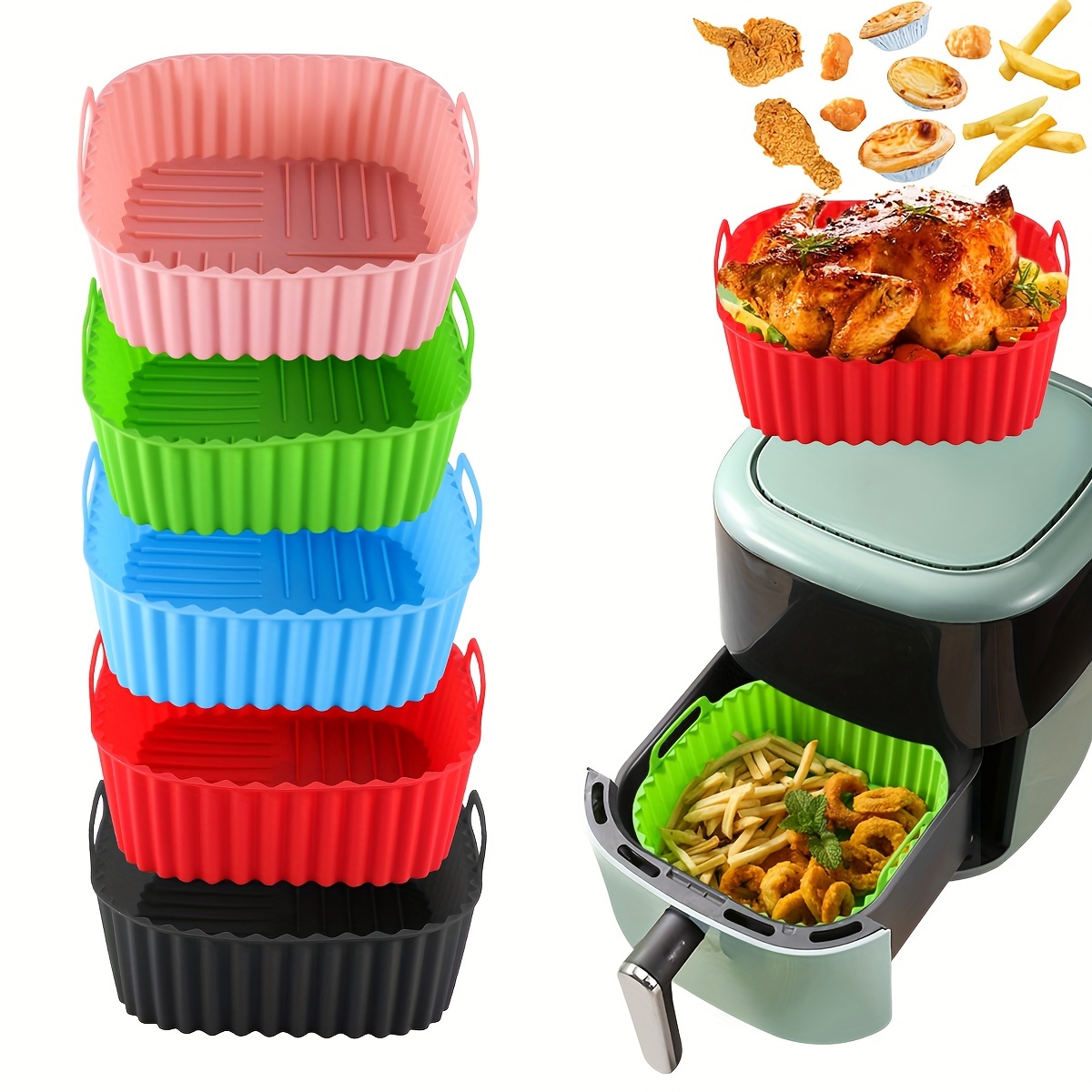 Kitchen Gadgets And Tools - 1 square silicone air fryer liner
