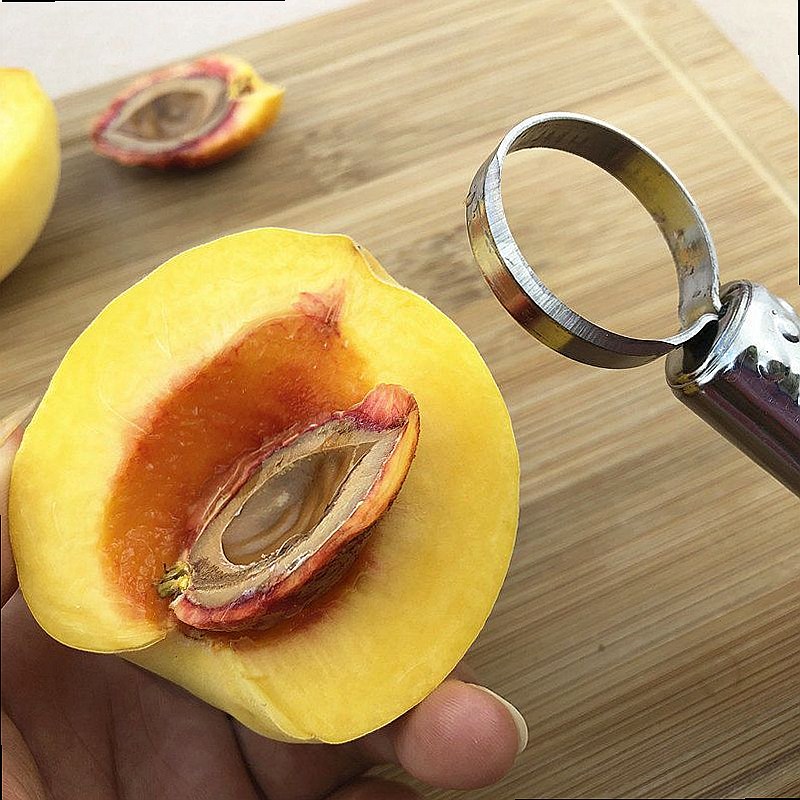 Stainless Steel Peach Pitter T - Kitchen Gadgets Rack Storage のレビューと価格