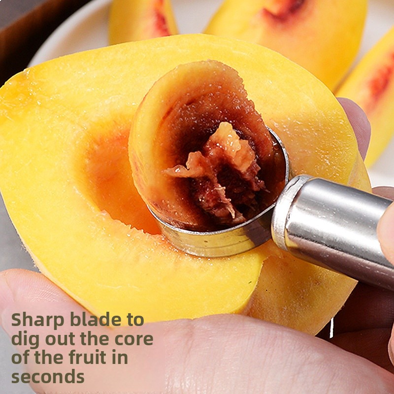 Stainless Steel Peach Pitter T - Kitchen Gadgets Rack Storage のレビューと価格