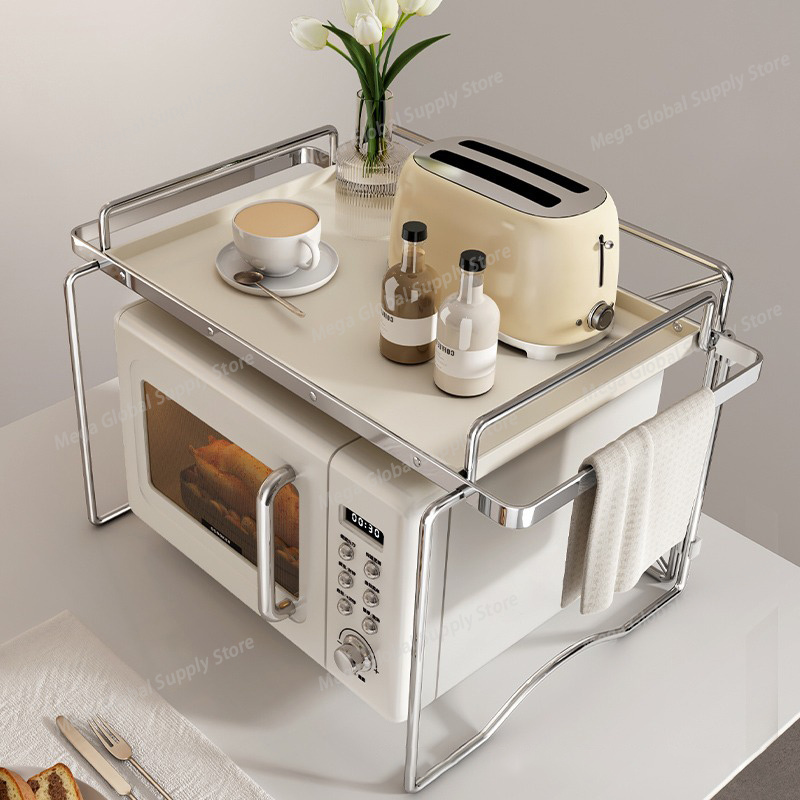 2-layer Microwave Oven Storage - Kitchen Gadgets Rack Storage のレビューと価格
