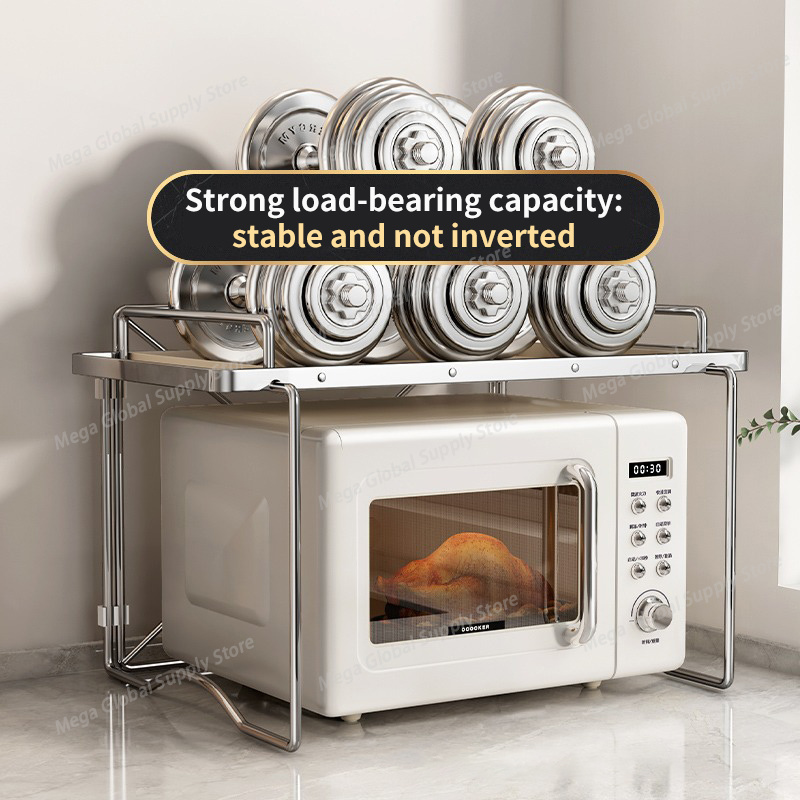 2-layer Microwave Oven Storage - Kitchen Gadgets Rack Storage のレビューと価格