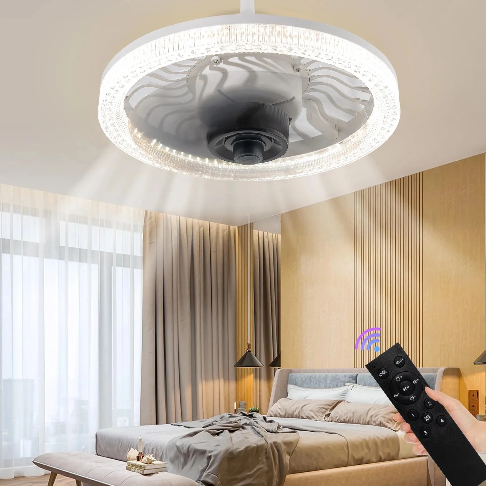 Smart LED Ceiling Fan Light wi - Kitchen Gadgets Smart のレビューと価格