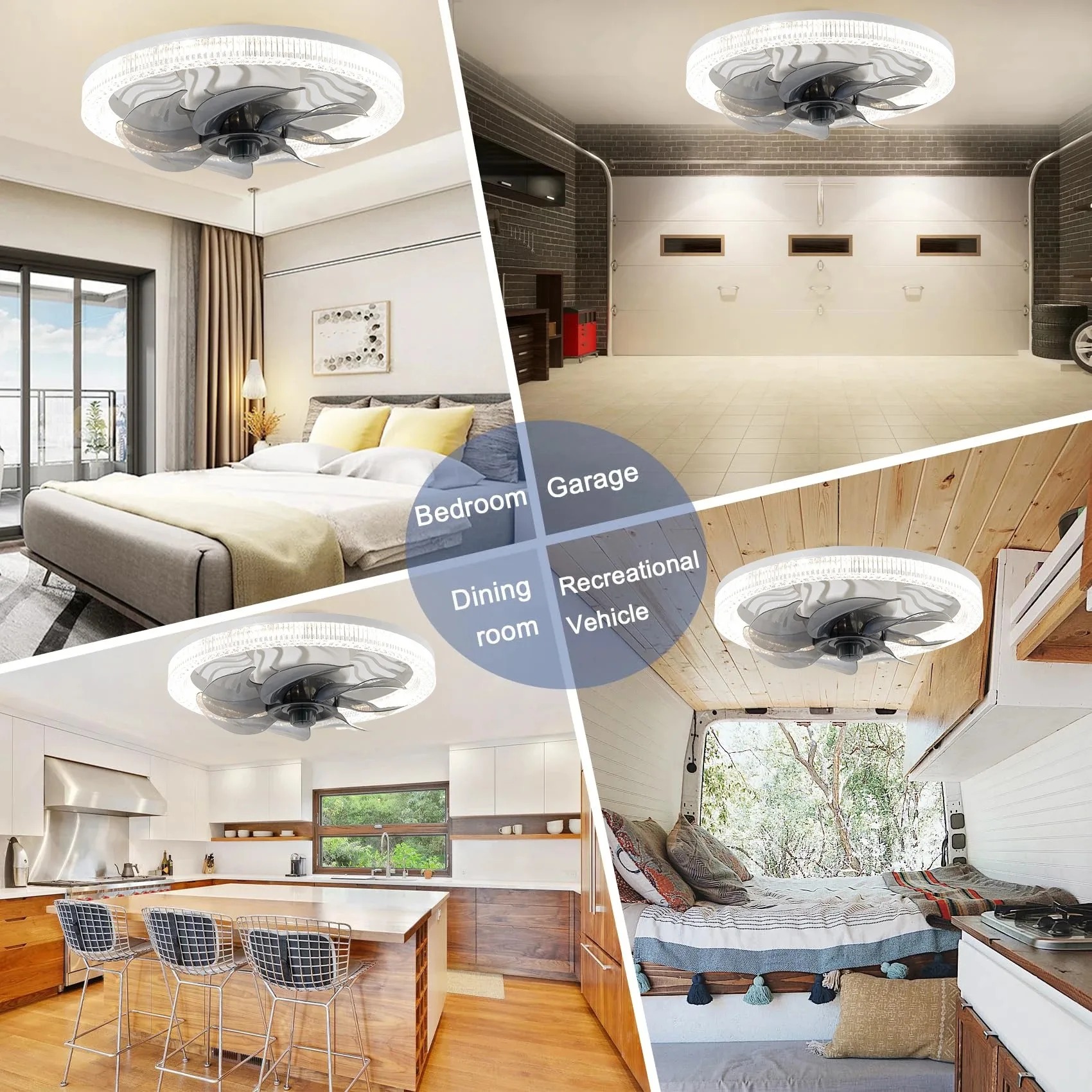 Smart LED Ceiling Fan Light wi - Kitchen Gadgets Smart のレビューと価格