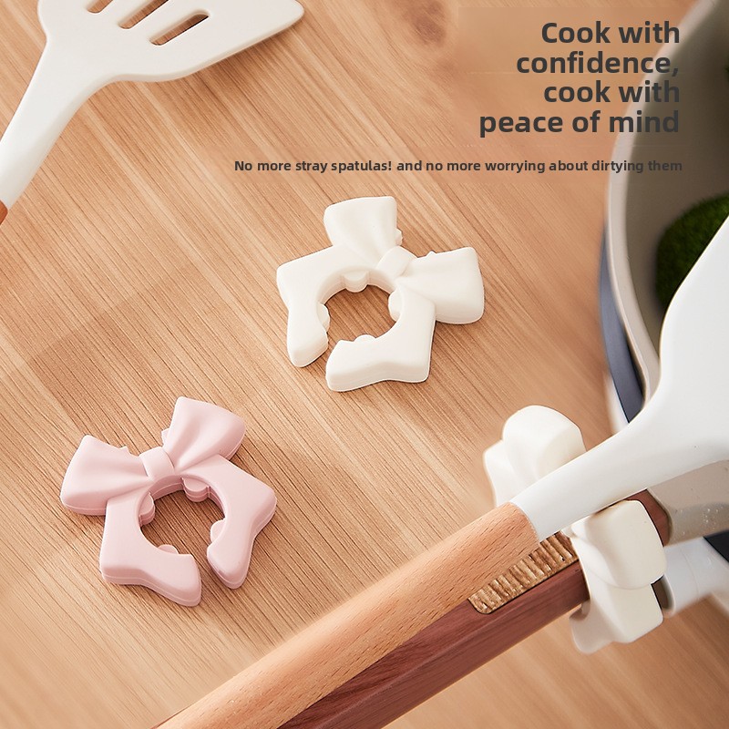 Bowknot Silicone Kitchen Utens - Kitchen Gadgets Rack Storage のレビューと価格