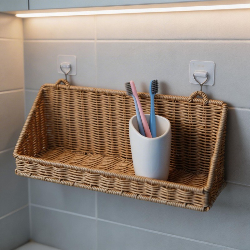 Woven Rattan Hanging Storage B - Kitchen Gadgets Rack Storage のレビューと価格