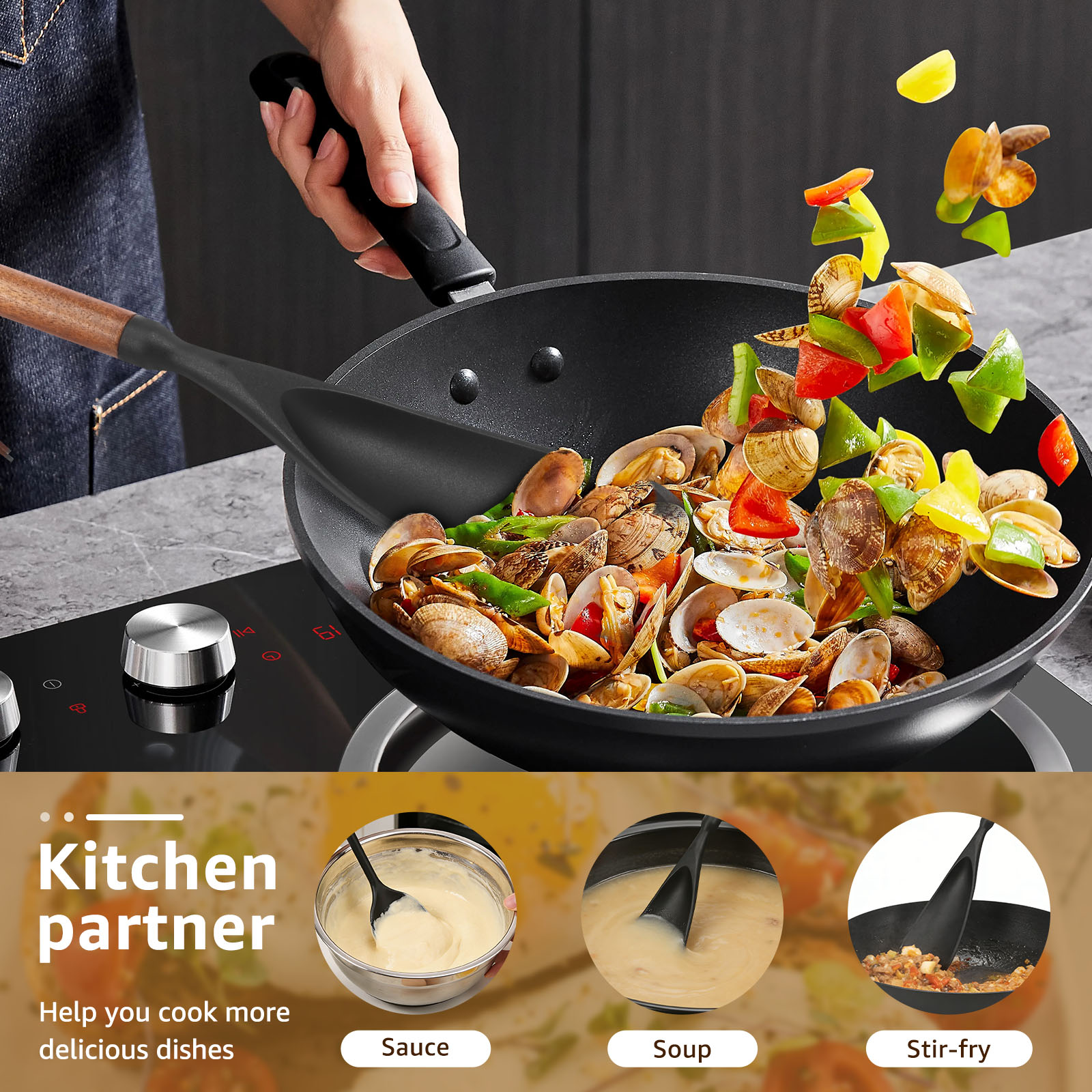 Silicone Cooking Spatula Spoon - Kitchen Gadgets Under 100 のレビューと価格