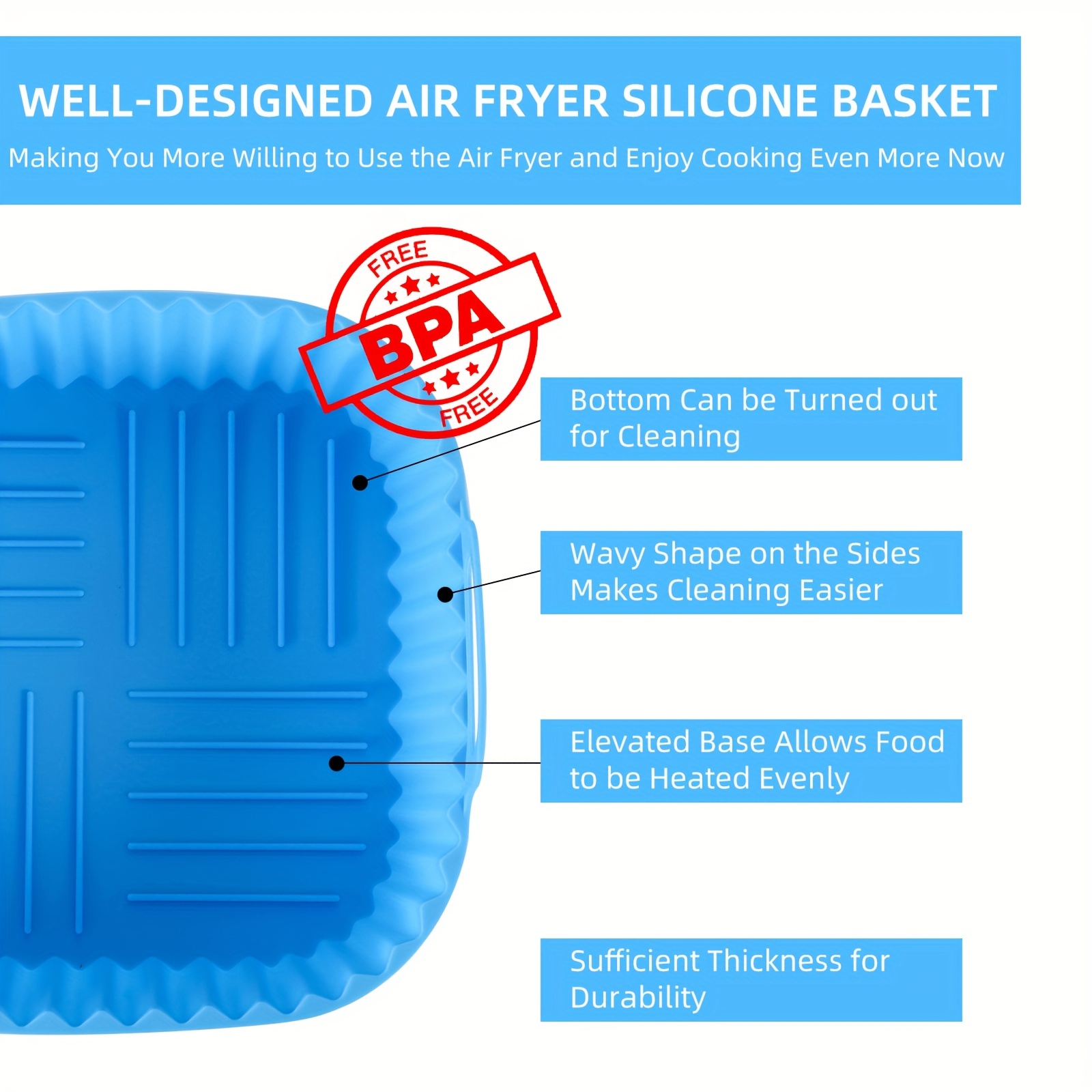 1 square silicone air fryer li - Kitchen Gadgets And Tools のレビューと価格