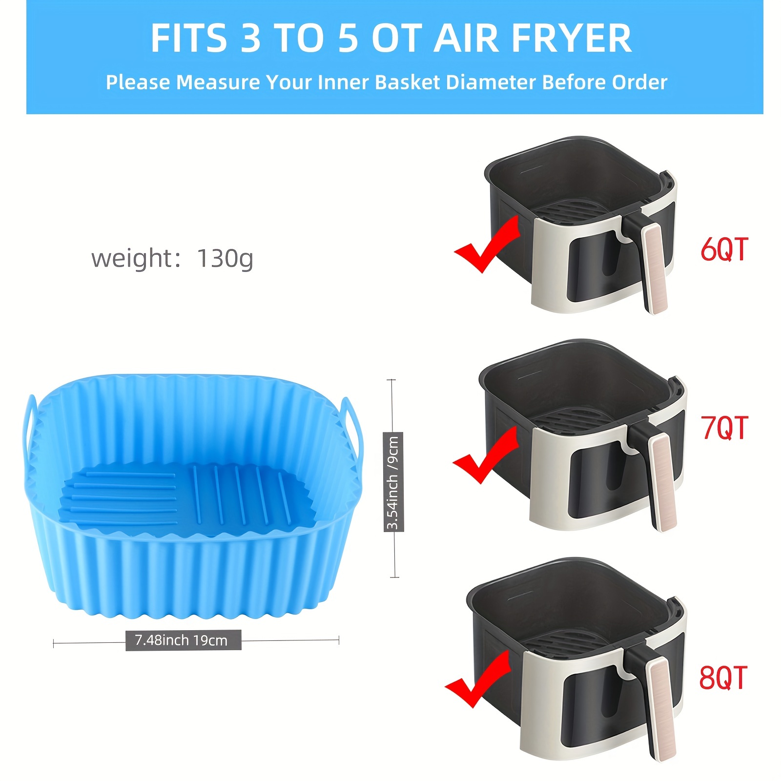 1 square silicone air fryer li - Kitchen Gadgets And Tools のレビューと価格