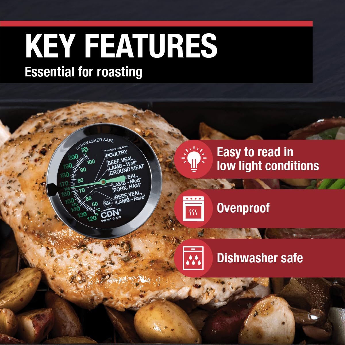 Ovenproof Meat Thermometer wit - Meat Thermometer のレビューと価格