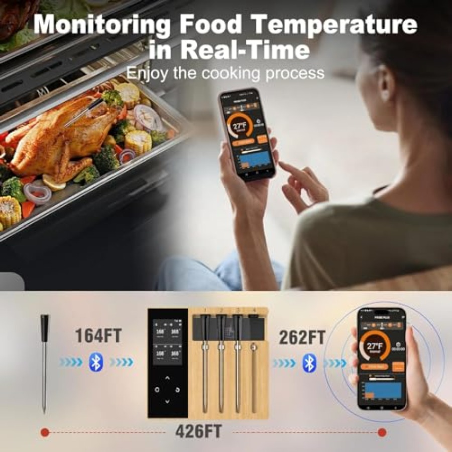 Bluetooth Meat Thermometer wit - Meat Thermometer のレビューと価格