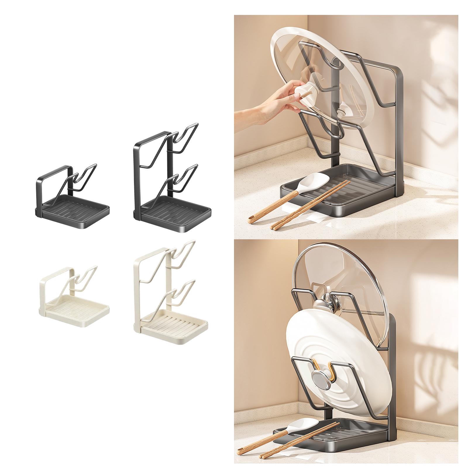 Pot Lid Storage Rack with Drip - Kitchen Gadgets Rack Storage のレビューと価格