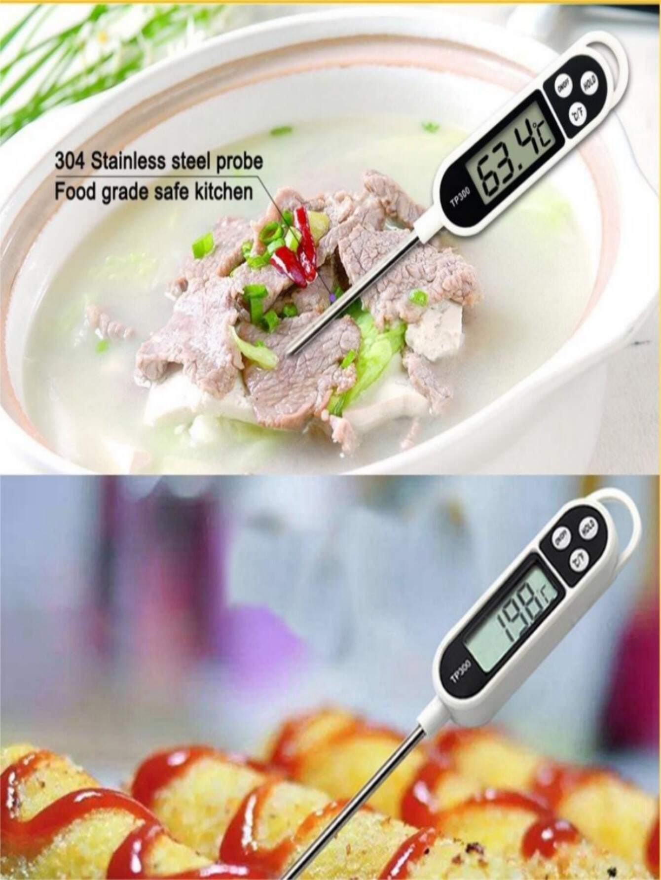 1pc Stainless Steel Digital Fo - Meat Thermometer のレビューと価格