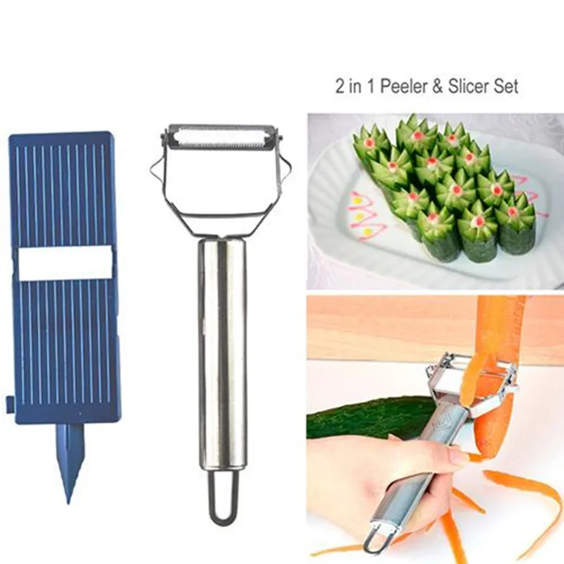 2 in 1 Peeler Slicer Set Kitch - Kitchen Gadget Amazon のレビューと価格
