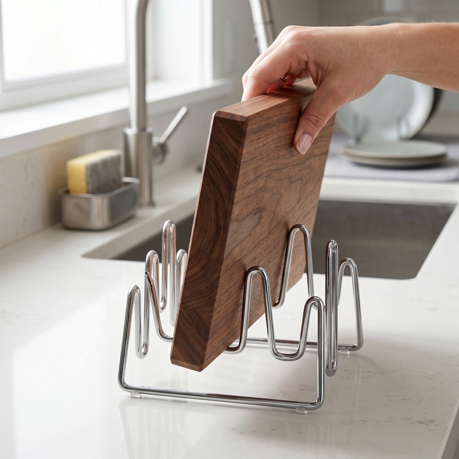 Cutting Board Holder Kitchen S - Kitchen Gadgets Rack Storage のレビューと価格