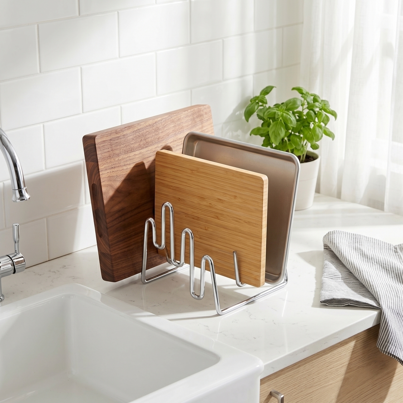 Cutting Board Holder Kitchen S - Kitchen Gadgets Rack Storage のレビューと価格