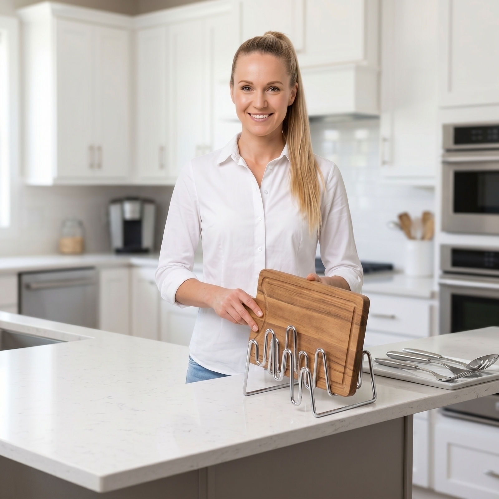 Cutting Board Holder Kitchen S - Kitchen Gadgets Rack Storage のレビューと価格