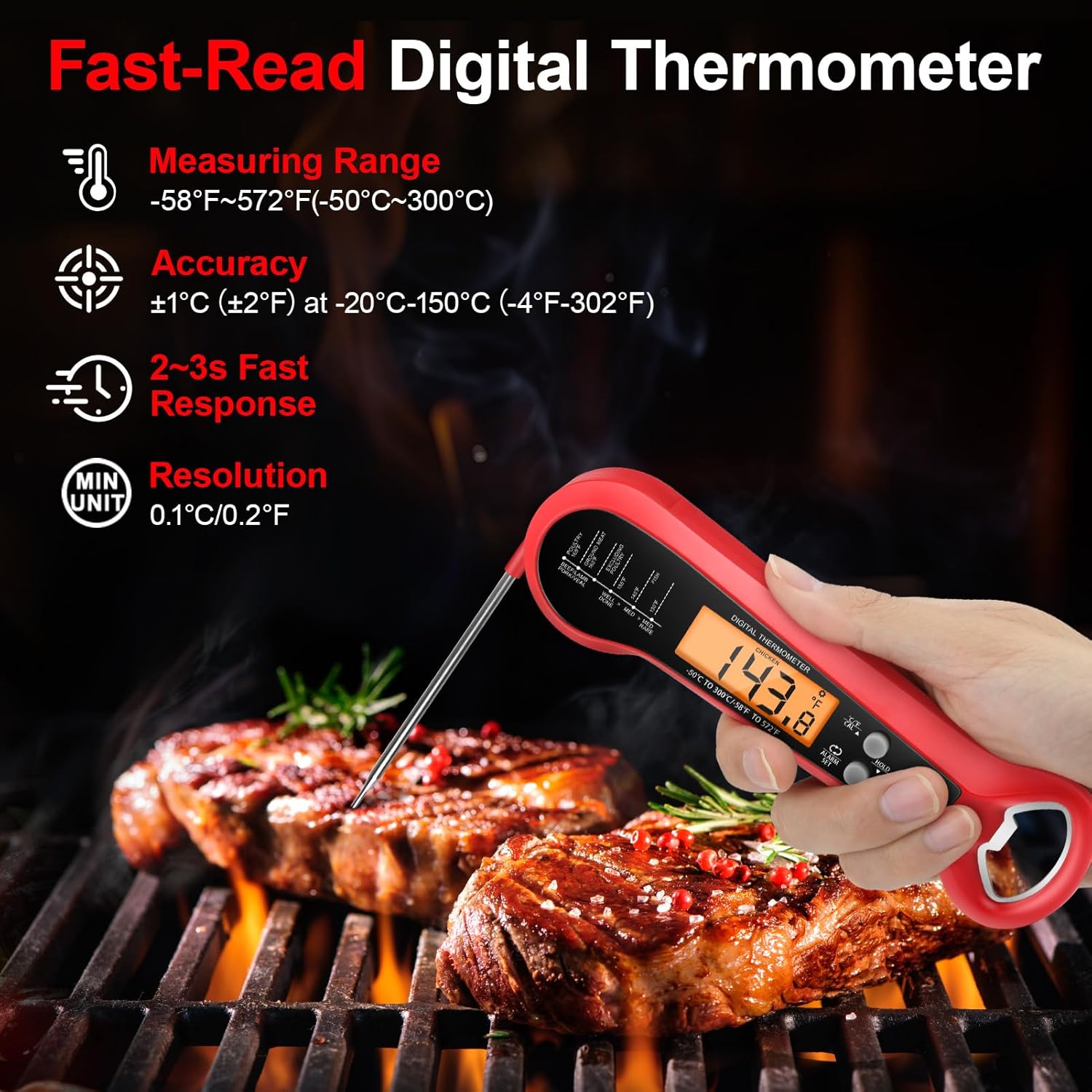 Long Cable Professional Meat T - Meat Thermometer のレビューと価格